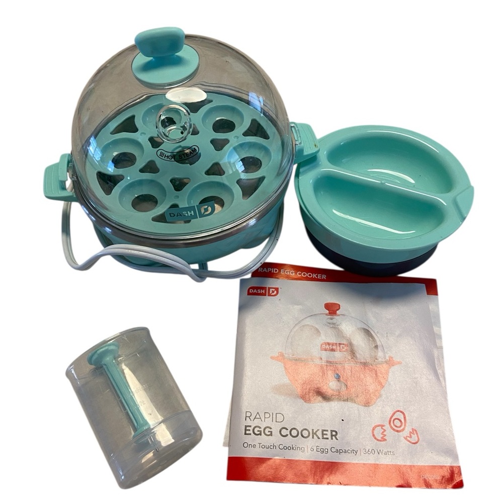 Dash Turquoise Rapid Egg Cooker 6 Egg Capacity Auto Shut Off Model DE005AQ